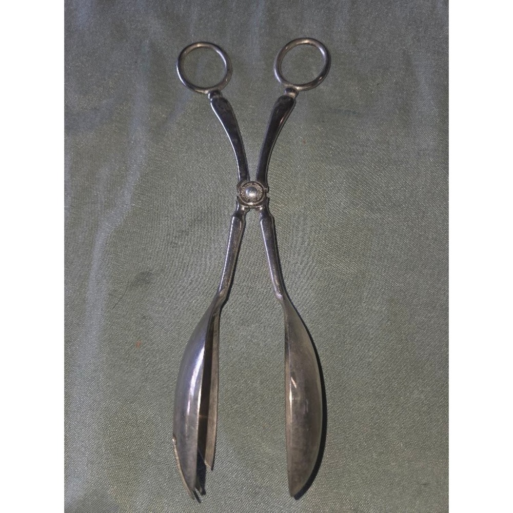 Leonard Silverplate Italy Vintage Scissor Salad Tongs Serving Utensil Silver